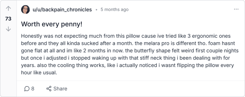 Melara Pro Pillow Reviews