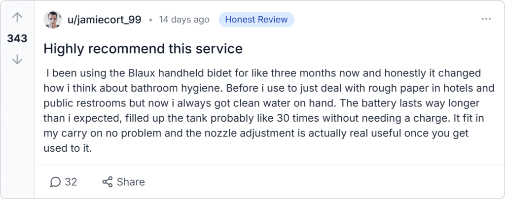 Blaux Portable Bidet Reviews