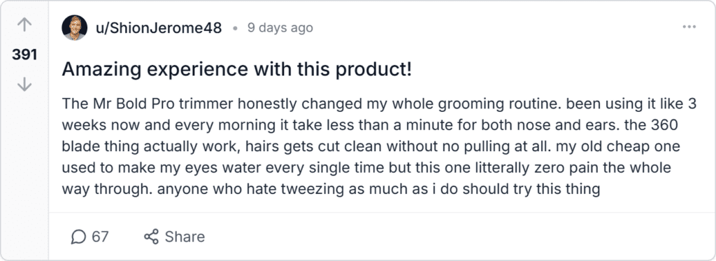 MrBoldPro Nose Hair Trimmer Reviews