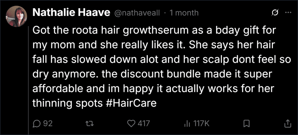 Roota Hair Growth Serum for Women Reviews