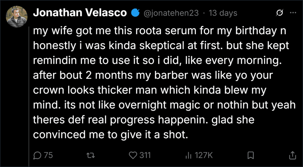 Roota Hair Growth Serum for Men Reviews