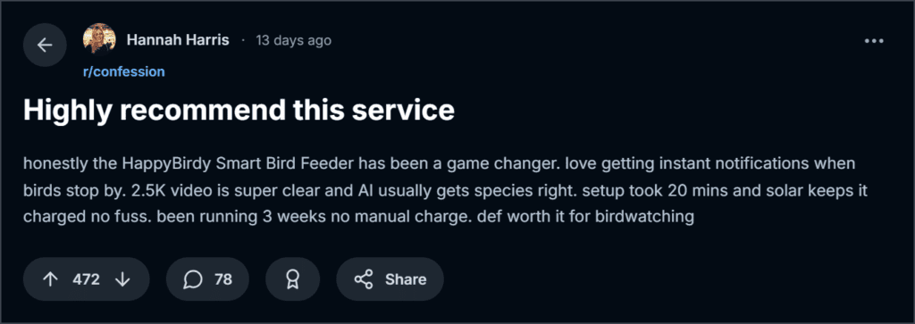 Happy Birdy Smart Feeder Reviews
