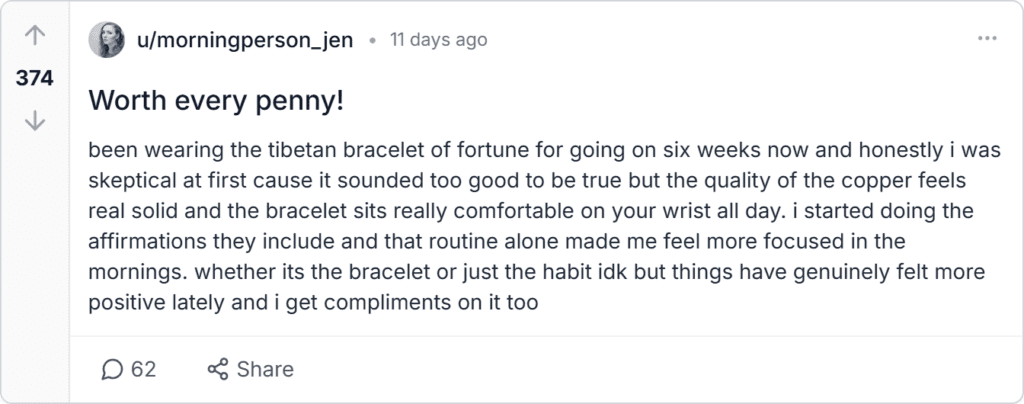The Tibetan Bracelet of Fortune Reviews