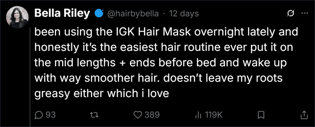 IGK Antisocial Hair Mask Reviews