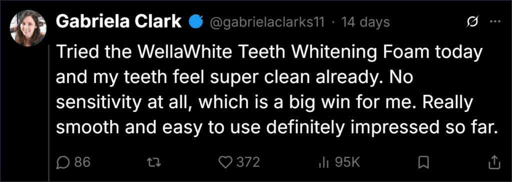 WellaWhite Teeth Whitening Foam Reviews
