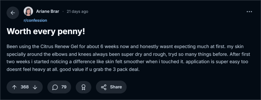 Citrus Renew Gel Reviews