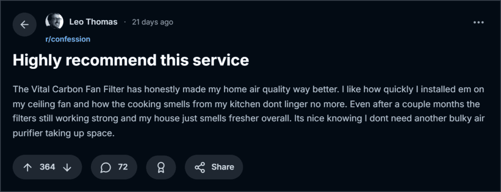 Carbon Fan Filter Reviews