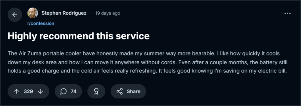 AirZuma Portable AC Reviews