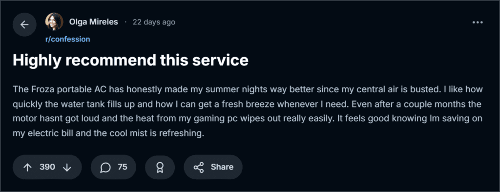 Froza AC Reviews