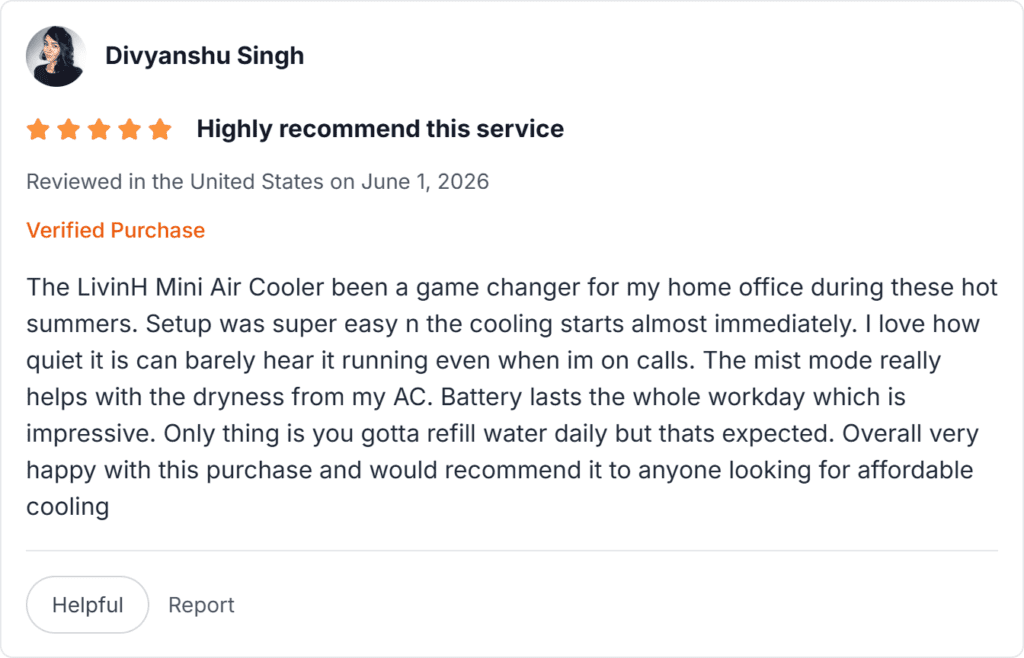 LivinH Mini Air Cooler Reviews
