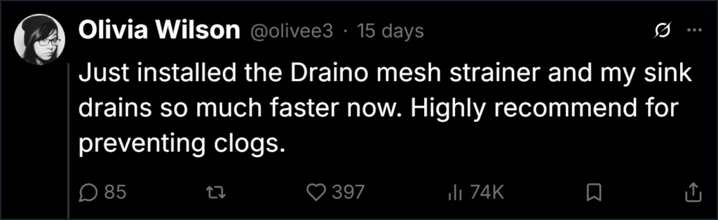 Draino Drain Strainer