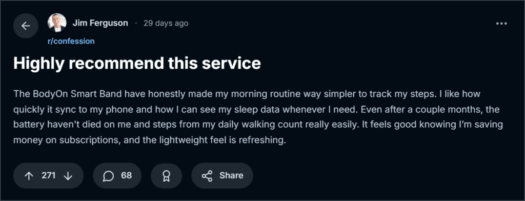 BodyOn Smart Band Reviews