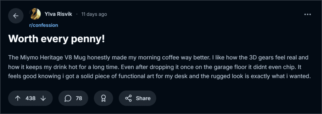 Miymo Heritage V8 Mug Reviews