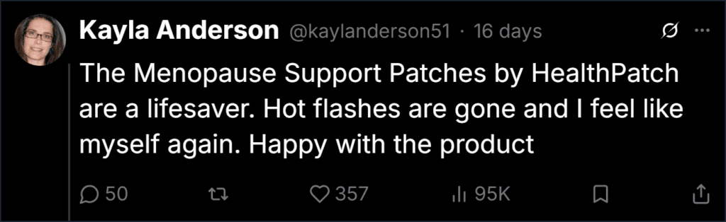 Health Patch Menopause Support Reviews