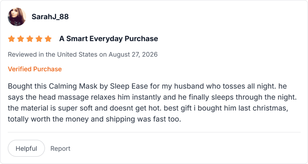 Sleep Ease Calming Mask Reviews