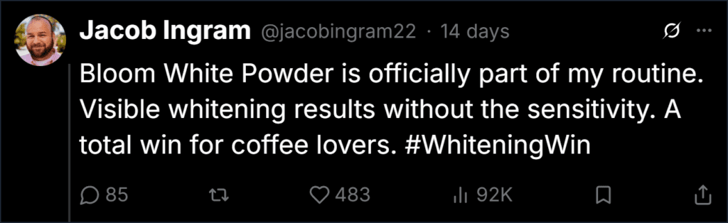 Bloom White Whitening Powder Reviews