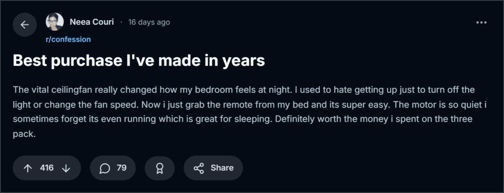 Vital Ceiling Fan Reviews