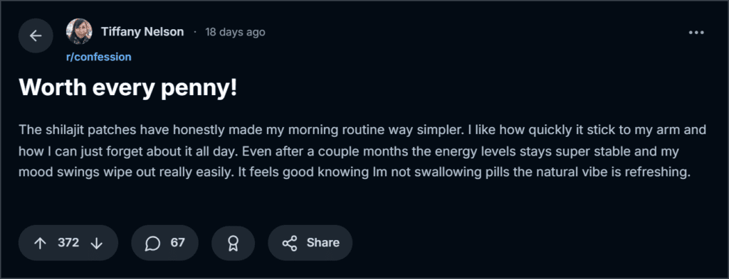 Shilajit Patches Reviews