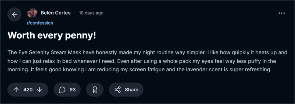 Eye Serenity Eye Mask Reviews