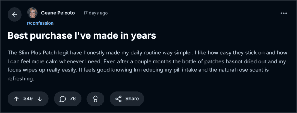 Slim+ Patches Reviews