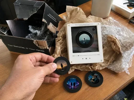 Custom music record player unboxing image