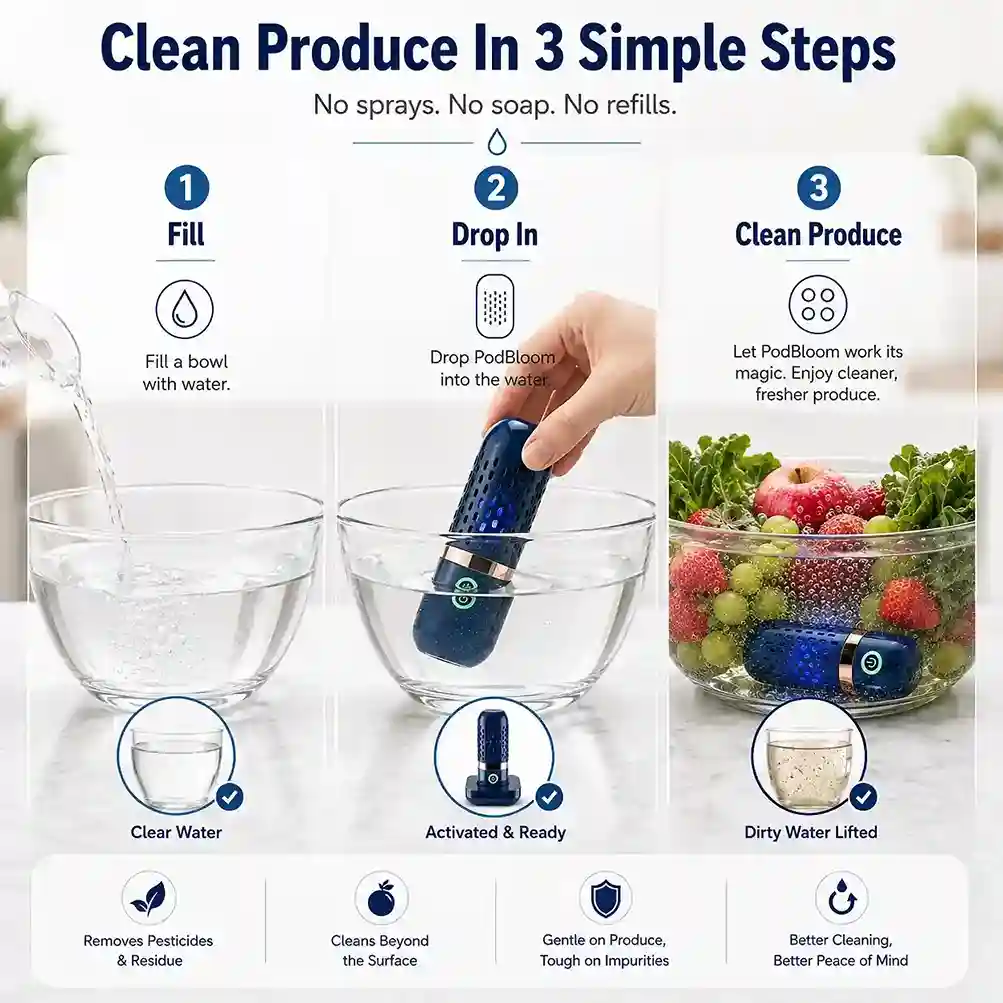PodBloom fruit and vegetable cleaner