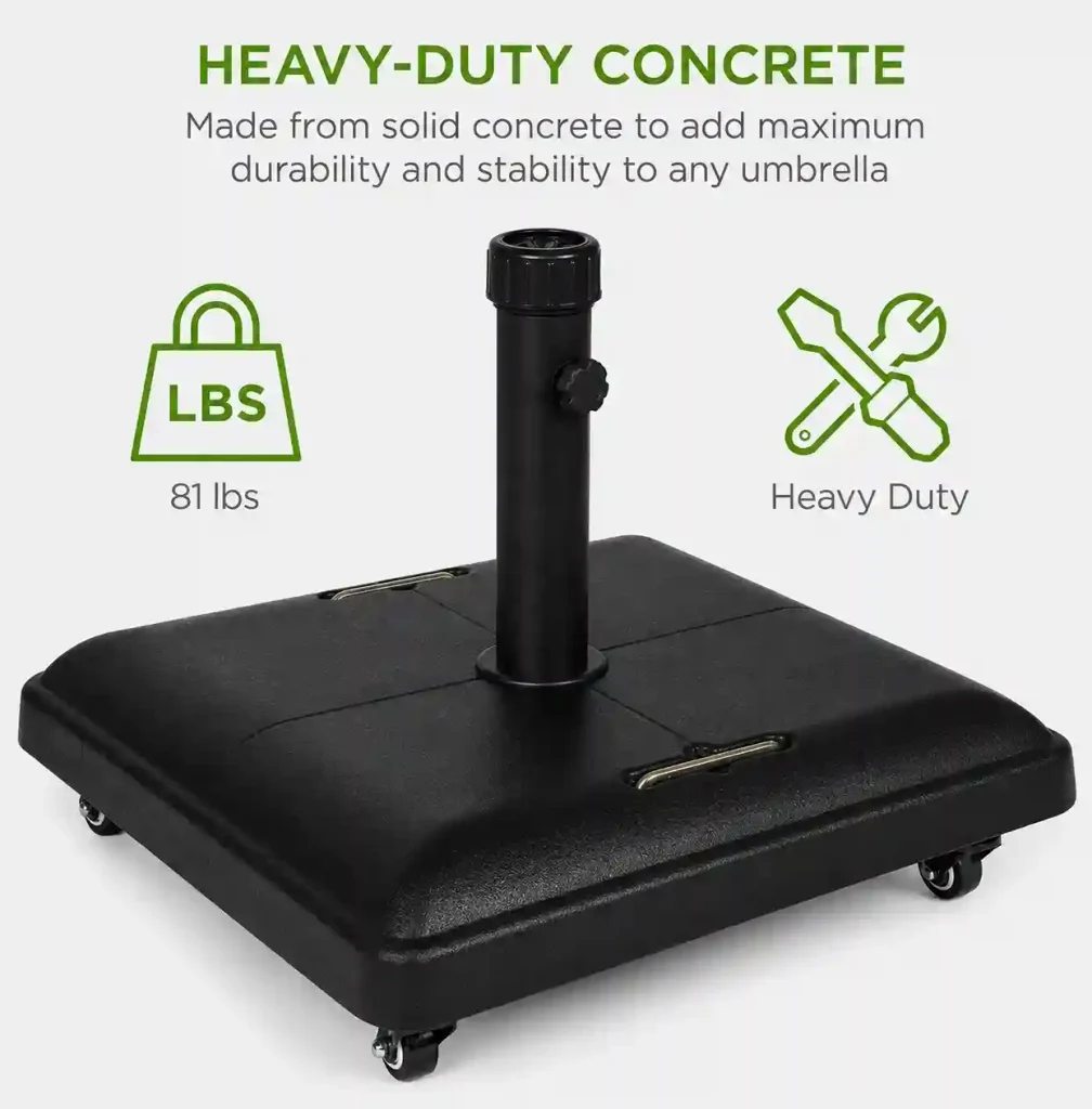 heavy duty concrete umbrella stand