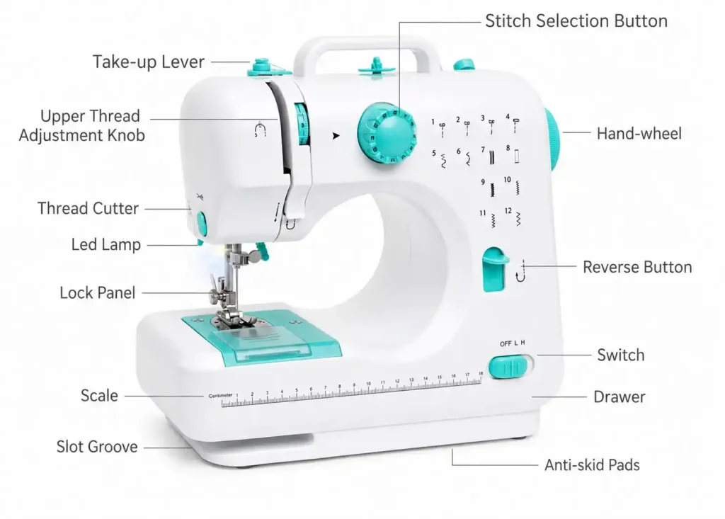 portable foot pedal sewing machine 6V