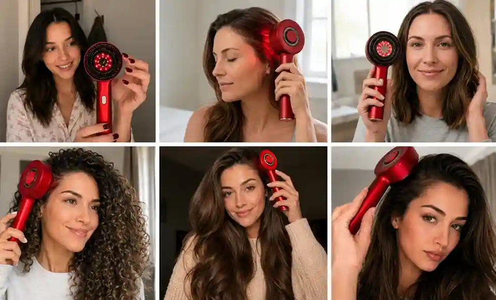 red light therapy hair brush Rovay