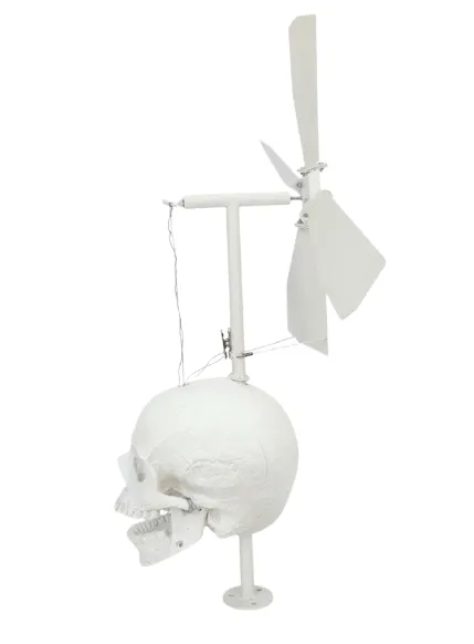Halloween Metal Skull Windmill