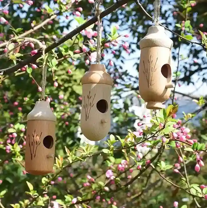wooden hummingbird house