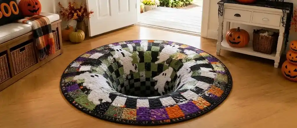 3D illusion Halloween floor mat