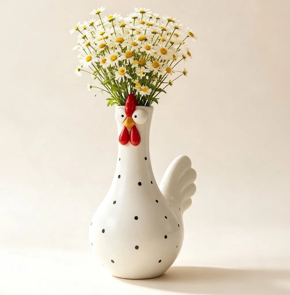 Cheeky Chook ceramic vase