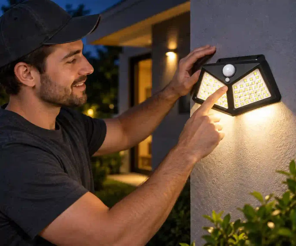 Solar flood lights testing