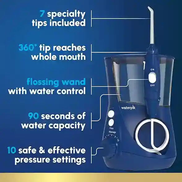 Waterpik Aquarius features and 90 second water capacity