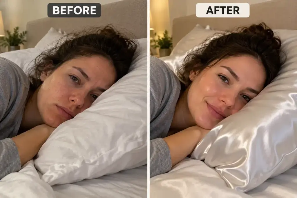 bliss pillowcase before after