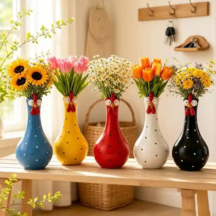 cute chicken vase by Shirem