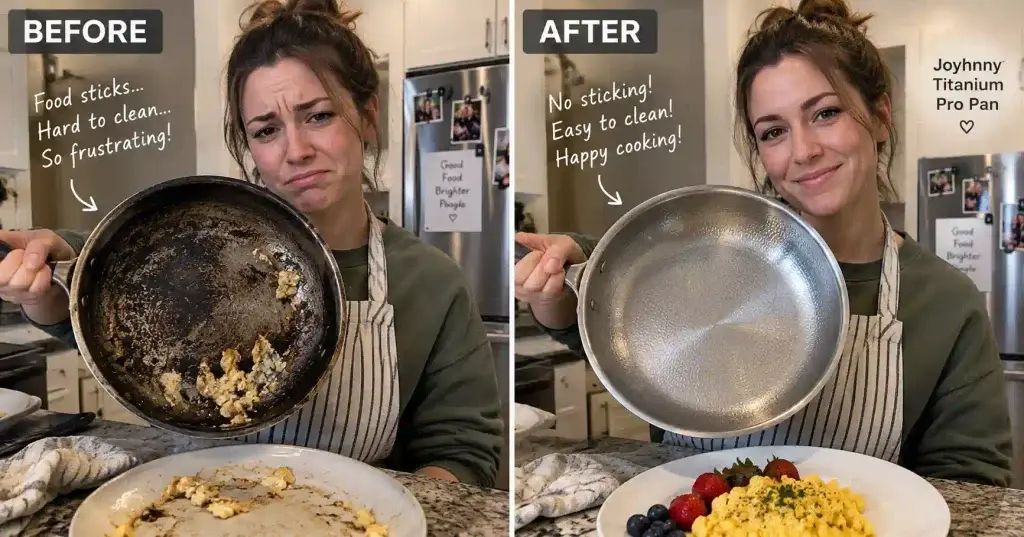joyhnny titanium pro pan before after