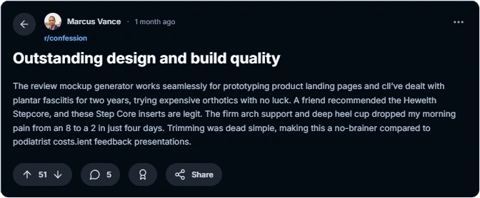 users reviews from reddit