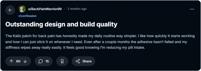 Users review from reddit