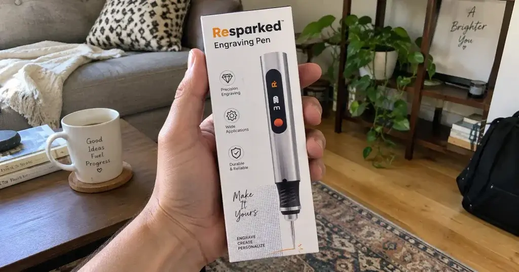 resparked engraving pen in hand