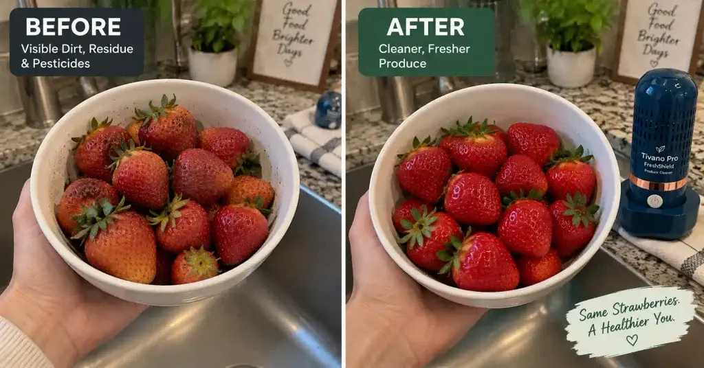 tivano pro freshshield produce cleaner before after