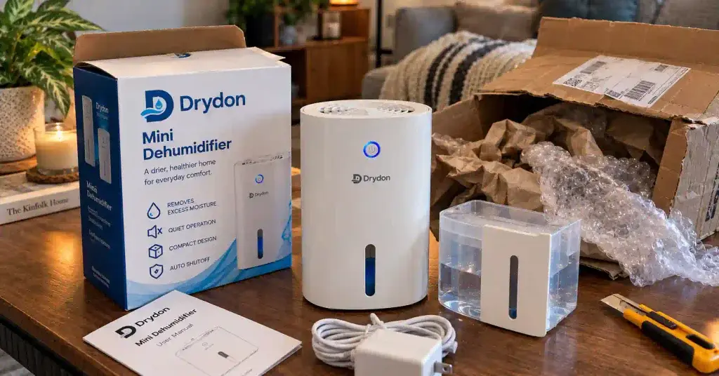 Drydon Dehumidifier unboxing image