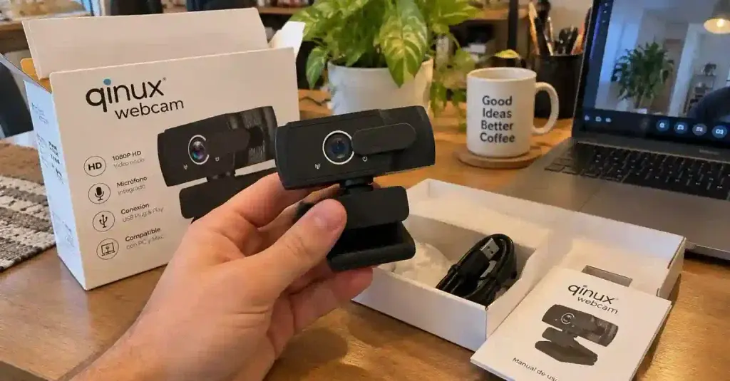 Qinux webcam in hand