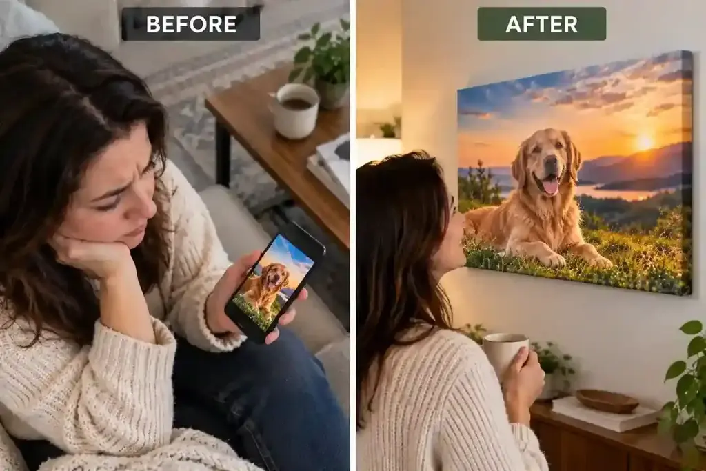 before after Easy Canvas Prints