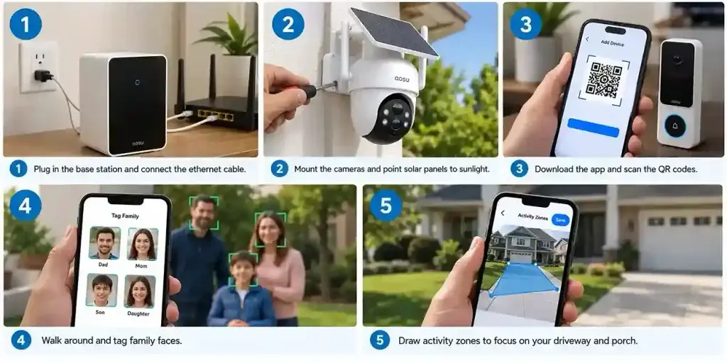 how to use Aosu Security Camera System