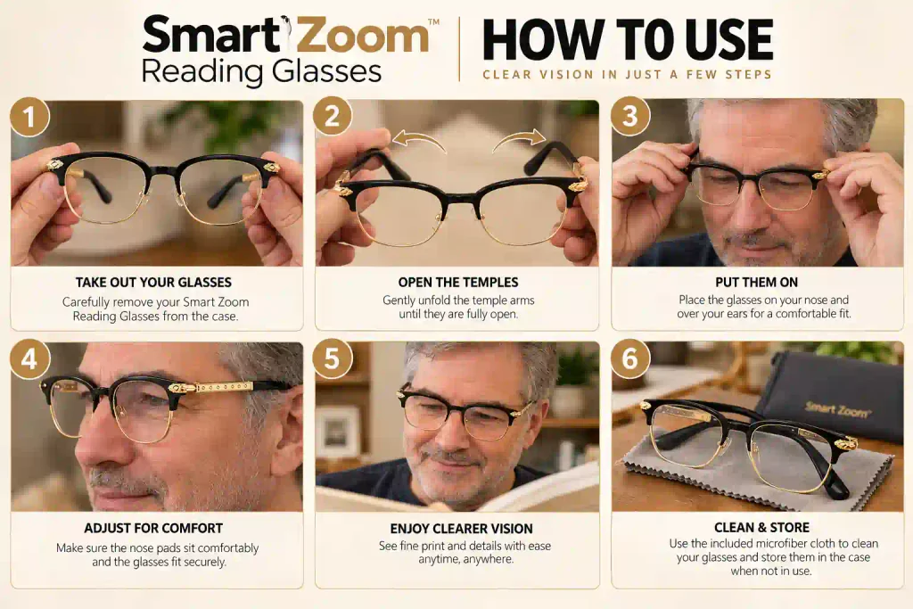 how to use Smart Zoom glasses