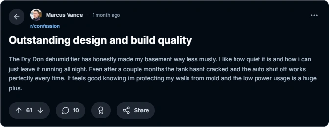 users reviews from reddit